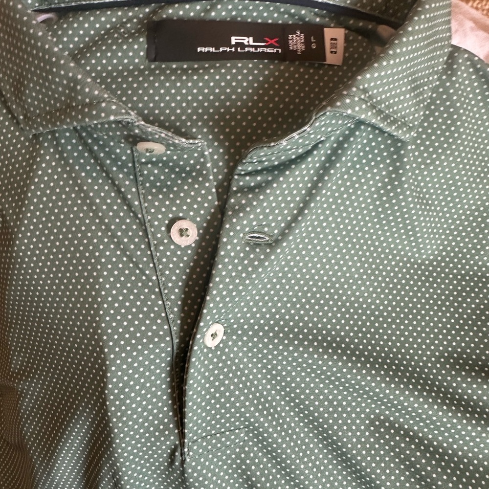 Ralph Lauren SPORTX Men's Polo in Green Dot Pattern